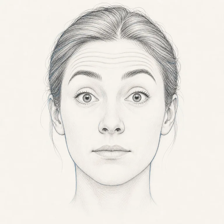 抬眉动作手绘示意